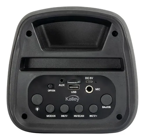 PARLANTE KALLEY K-P5 5W BLUETOOTH RADIO FM USB MICROSD AUXILIAR NEGRO BATERÍA 6H, vista 3