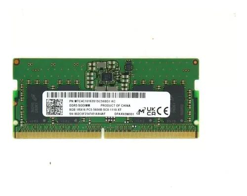 MEMORIA RAM PARA PORTÁTIL MICRON MTC4C10163S1SC56BD1 KC 8GB DDR5 5600MHZ SODIMM