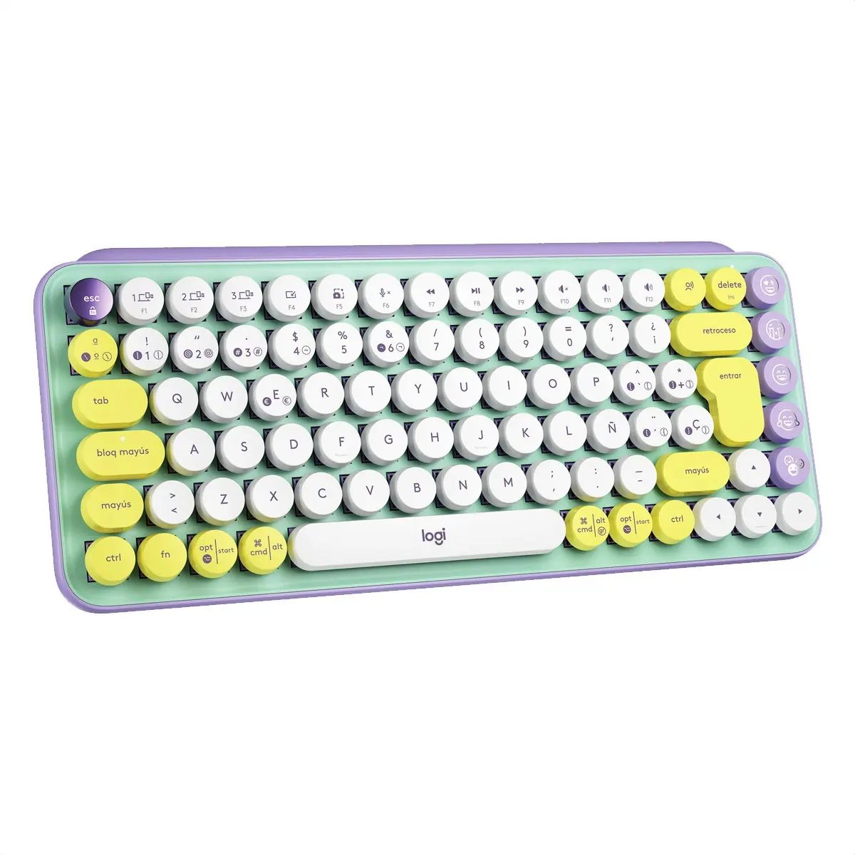 TECLADO LOGITECH POP KEYS INALAMBRICO MORADO/VERDE